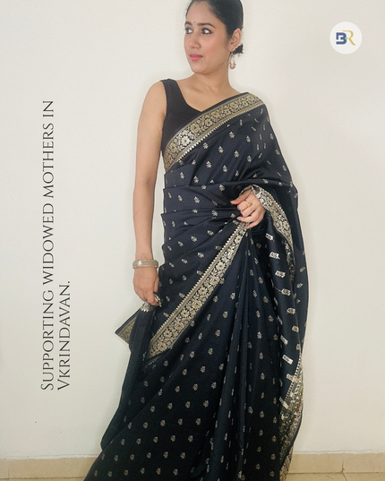 Yashoda Nandan Black Banarasi Silk Saree