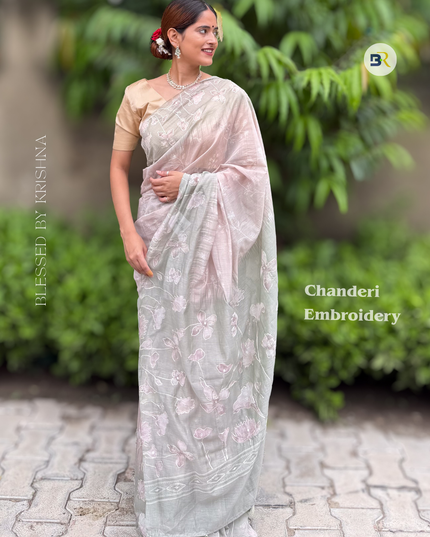 Shyama Tulsi Chanderi Saree