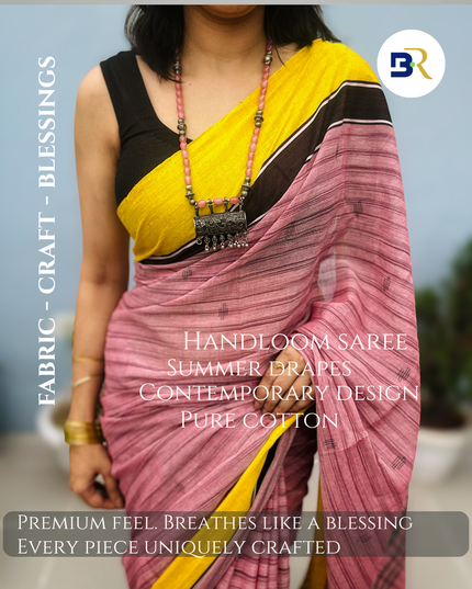 Madhavi Leher Handloom Cotton Saree