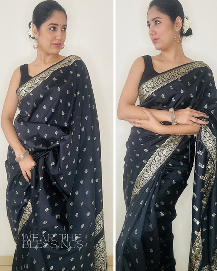 Yashoda Nandan Black Banarasi Silk Saree