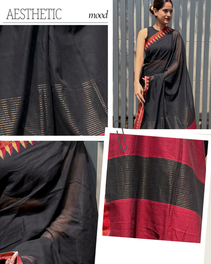 Radha Raman Black Handloom Saree