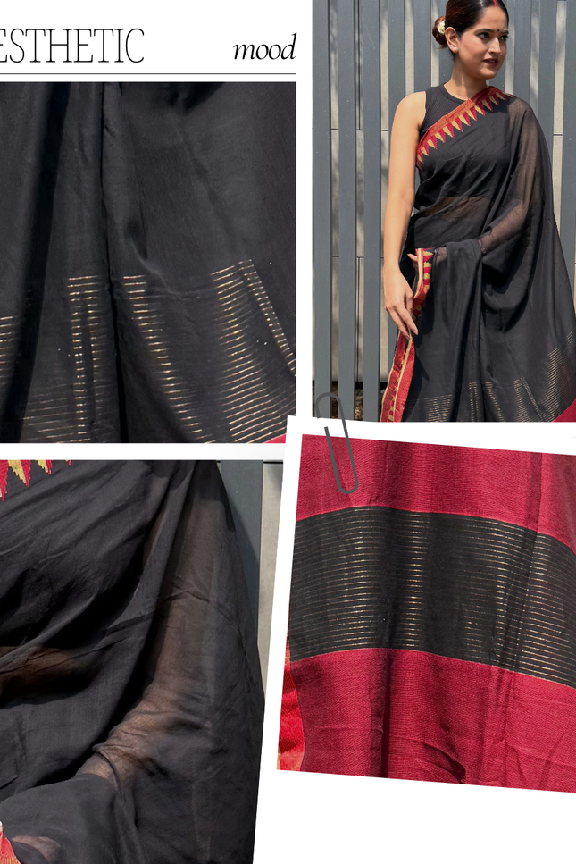Radha Raman Black Handloom Saree