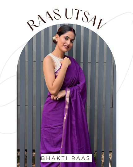Kunj Bihari Purple Banarasi Saree