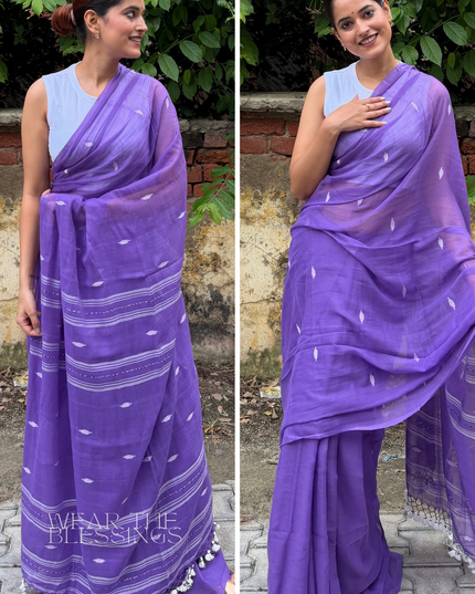 Radha Madhav Purple Handloom Saree