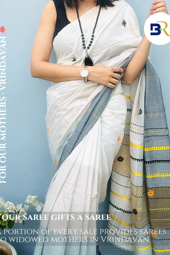 Kalindi Shweta Handloom Saree