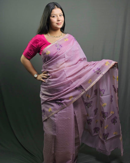 Shyam Raas Purple Banarasi Cotton Saree