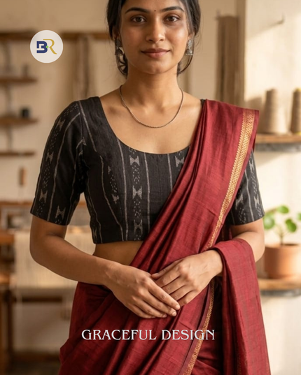Yamuna Weave Cotton Ikkat Blouse