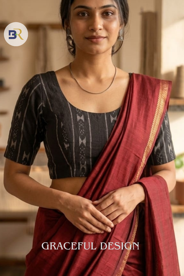 Yamuna Weave Cotton Ikkat Blouse