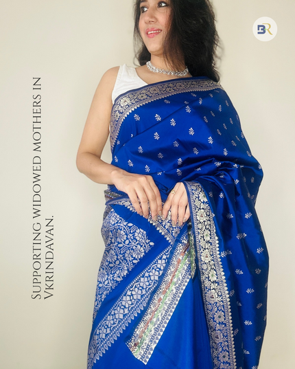 Nitya Kishori Blue Banarasi Silk Saree