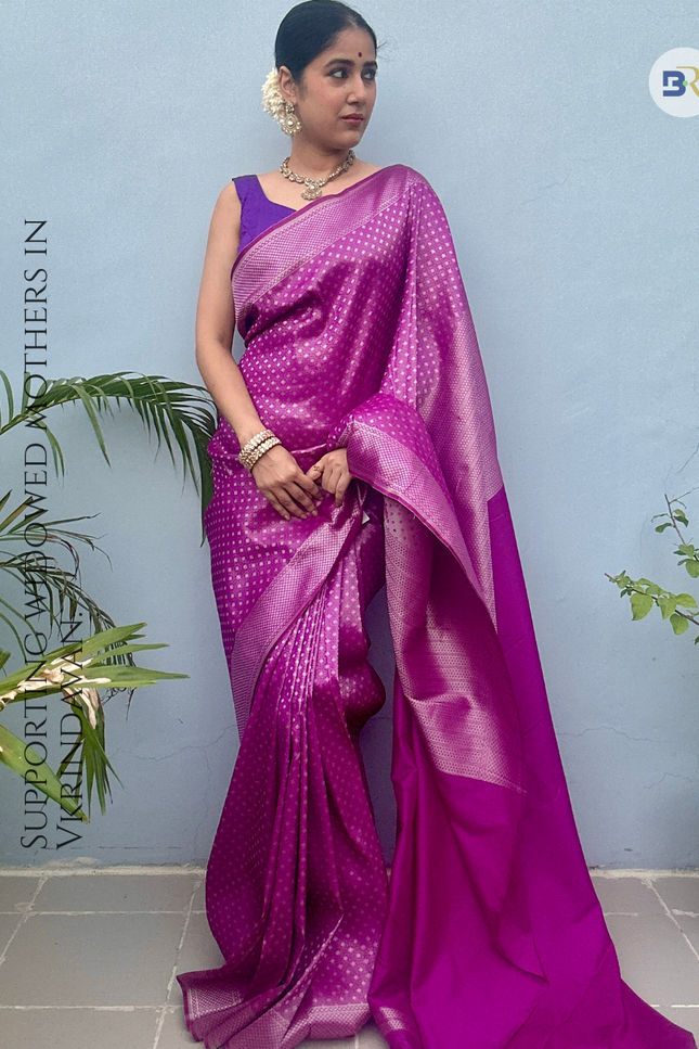 Kusum Sarovar | Purple Kanjivaram Saree