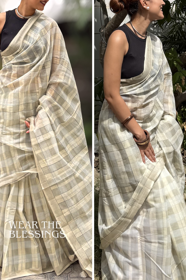 Nagnajiti Krishna Mul Chanderi Kantha Saree