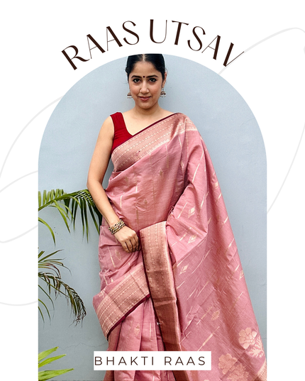 Murli Madhuri Pink Banarasi Silk Saree