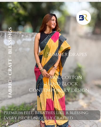 Vrindavan Leher Mul Cotton Saree