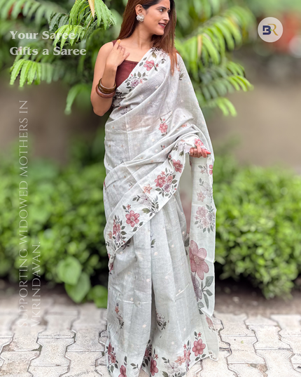 Manmohani Krishna Banarasi Linen Saree
