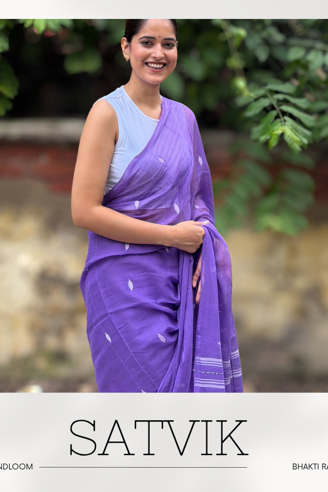 Radha Madhav Purple Handloom Saree