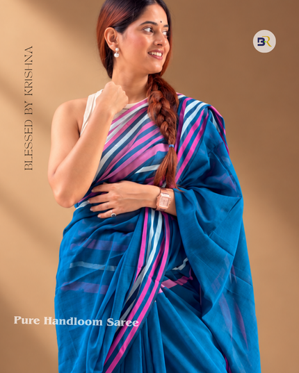 Gaura Kanti Blue Handloom Saree