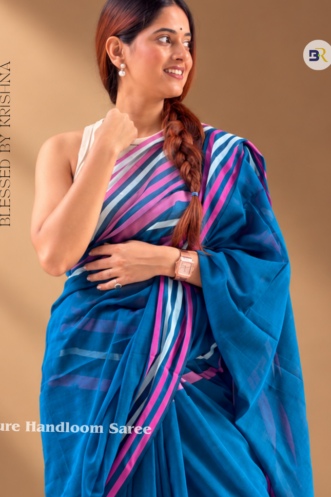 Radha Madan Blue Handloom Saree