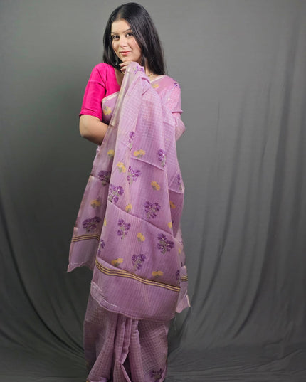Shyam Raas Purple Banarasi Cotton Saree