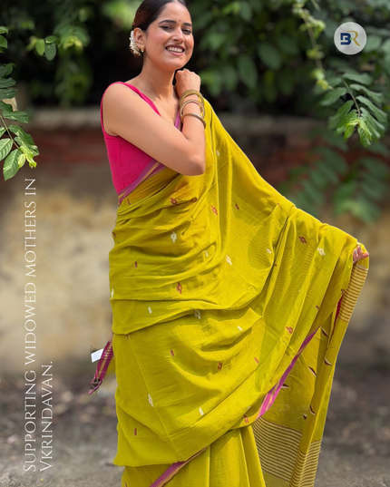 Radha Shyam Sundar Green Handloom Saree