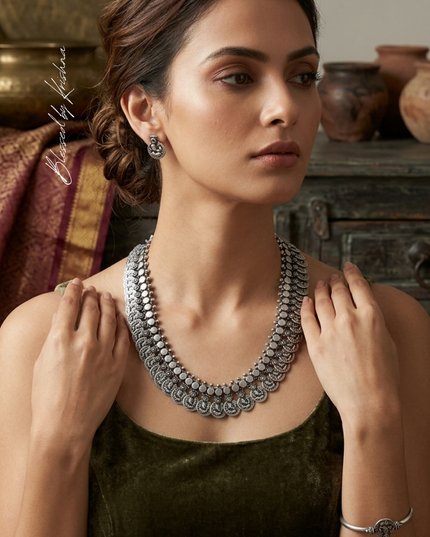 Rukmini Raajlakshmi Oxidized Necklace