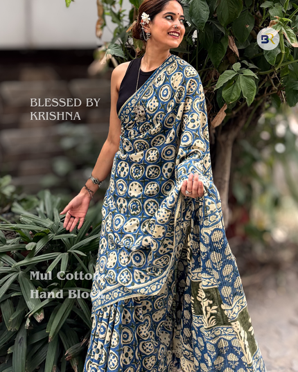 Krishna Jambavati Mul Cotton Saree