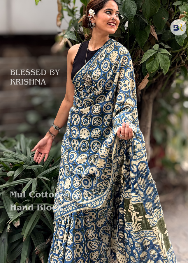 Krishna Jambavati Mul Cotton Saree