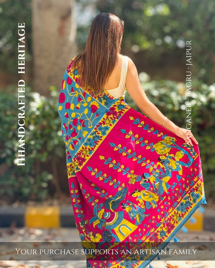 Vrindavan in Bloom Vibrant Floral Saree