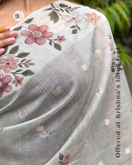 Manmohani Krishna Banarasi Linen Saree