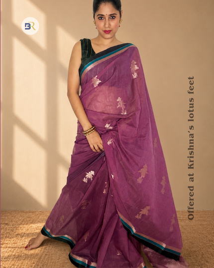 Vraj Vasanti Mauve Banarasi Silk Saree
