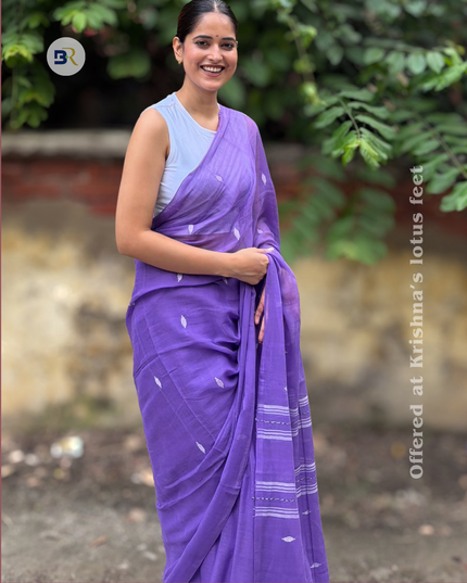 Radha Madhav Purple Handloom Saree