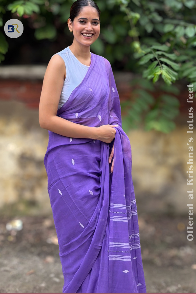 Radha Madhav Purple Handloom Saree
