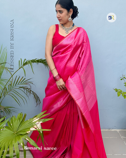 Nidhivan | Fuchsia Pink Kanjivaram Silk Saree
