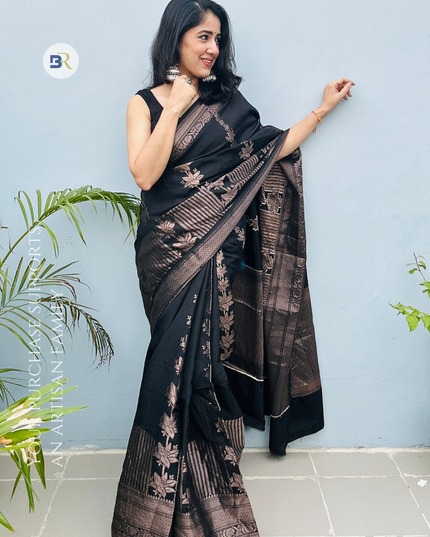 Yamuna Tarang Black Banarasi Silk Saree
