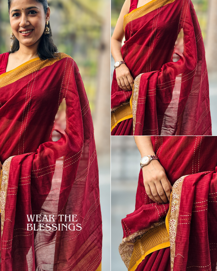 Raas Vilasini - Pure Chanderi Silk with Kantha Work
