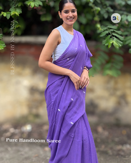 Radha Madhav Purple Handloom Saree