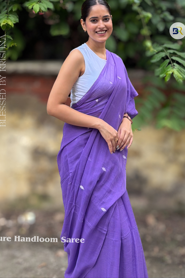 Radha Madhav Purple Handloom Saree
