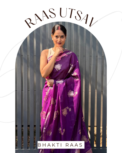 Chandra Sarovar Deep Purple Banarasi Saree