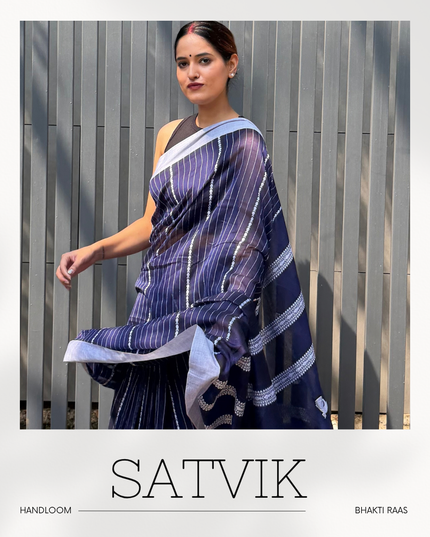 Radha Krishna Blue Handloom Saree