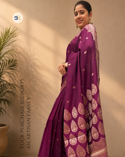 Preetmika Krishna Banarasi Purple Saree