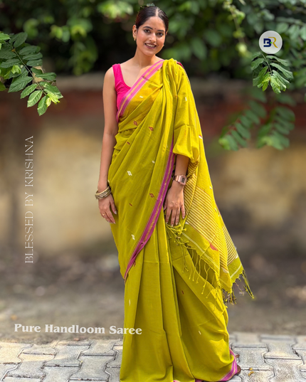 Radha Shyam Sundar Green Handloom Saree