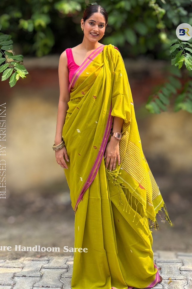 Radha Shyam Sundar Green Handloom Saree