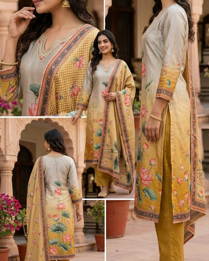 🦚 Krishna Kamal Leela Suit with Dupatta 🦚