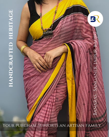 Madhavi Leher Handloom Cotton Saree