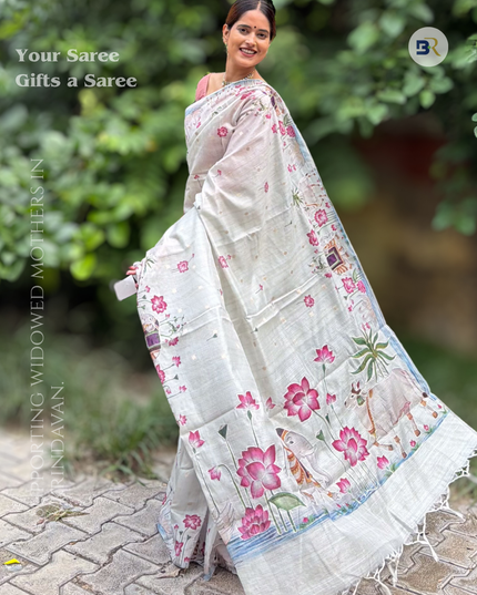 Vraj Leela Banarasi Linen Saree