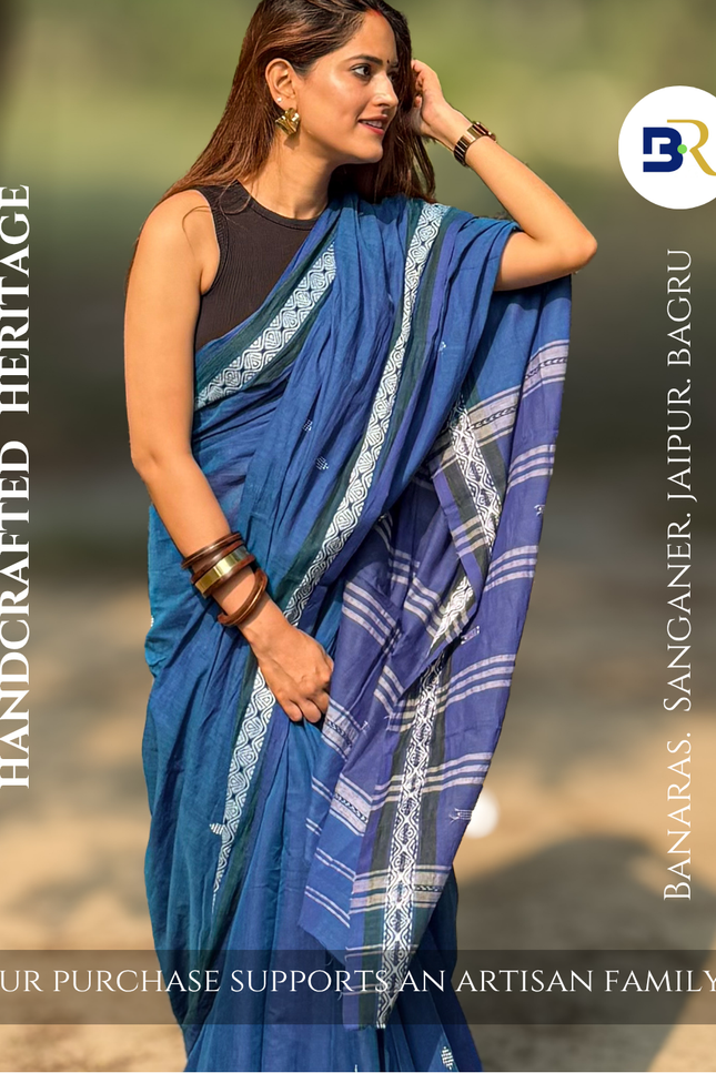 Barsana Blue Handloom Saree