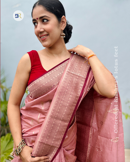 Murli Madhuri Pink Banarasi Silk Saree