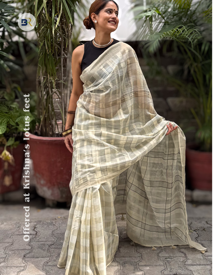 Nagnajiti Krishna Mul Chanderi Kantha Saree