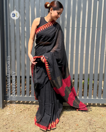 Radha Raman Black Handloom Saree