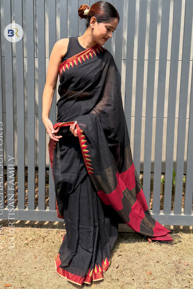 Radha Raman Black Handloom Saree