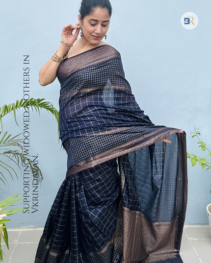 Shyamali Sundari Black Banarasi Silk Saree